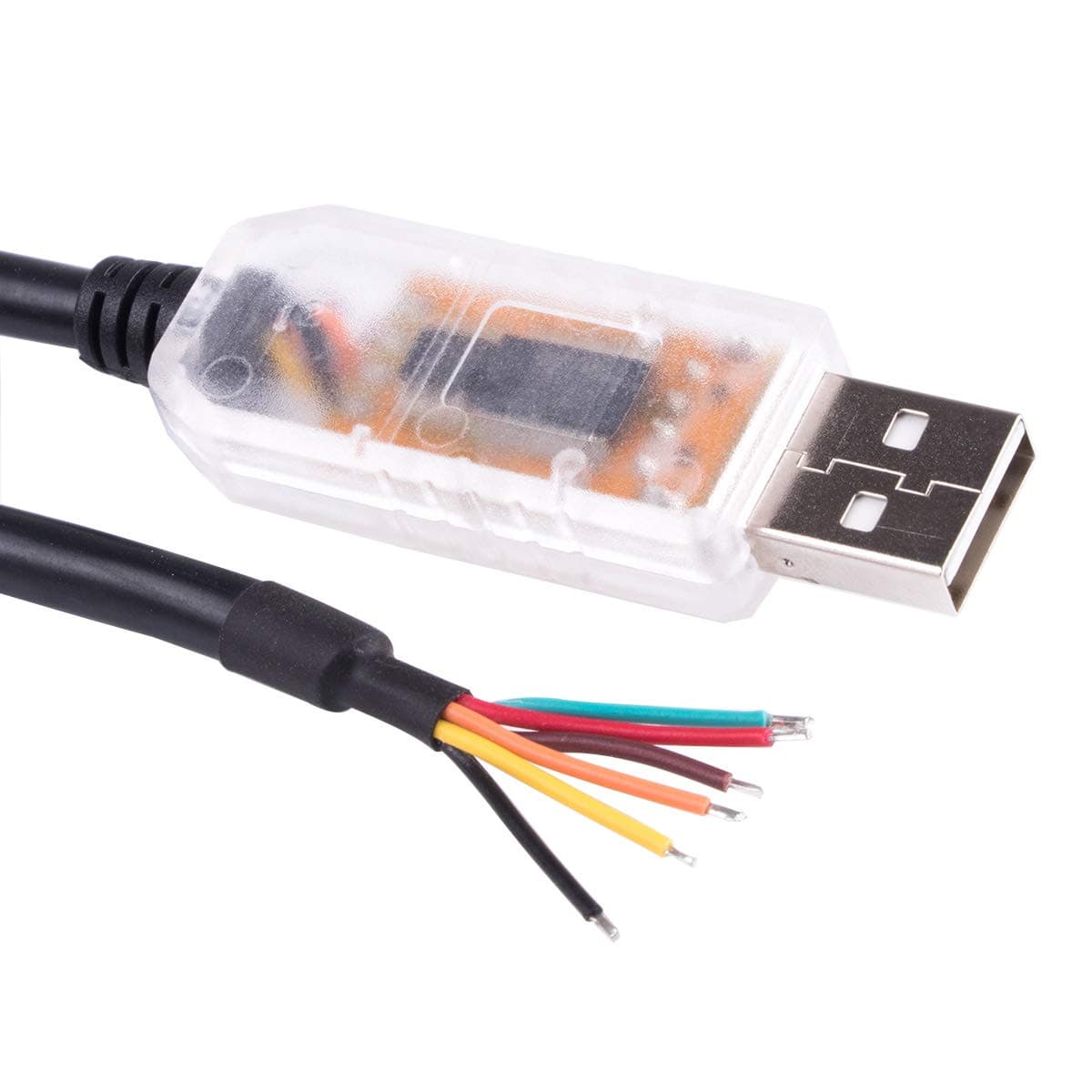 USB to RS485 Level Serial UART Converter Cable FT232RL Chipset 6 Way Wire End Stripped Cable USB-RS485-WE-1800-BT
