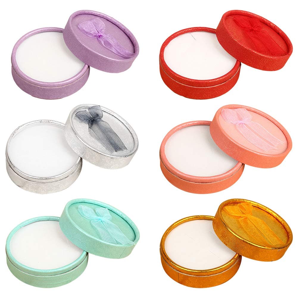 BFYSYO 12 Pcs Paper Jewelry Gifts Boxes with Bow-Knot Ring Boxes Bulk Decorative Small Gift Packaging Box Ring Jewelry Box for Anniversaries for Gift-Wrapping Jewelry Display Ring Necklaces Earrings