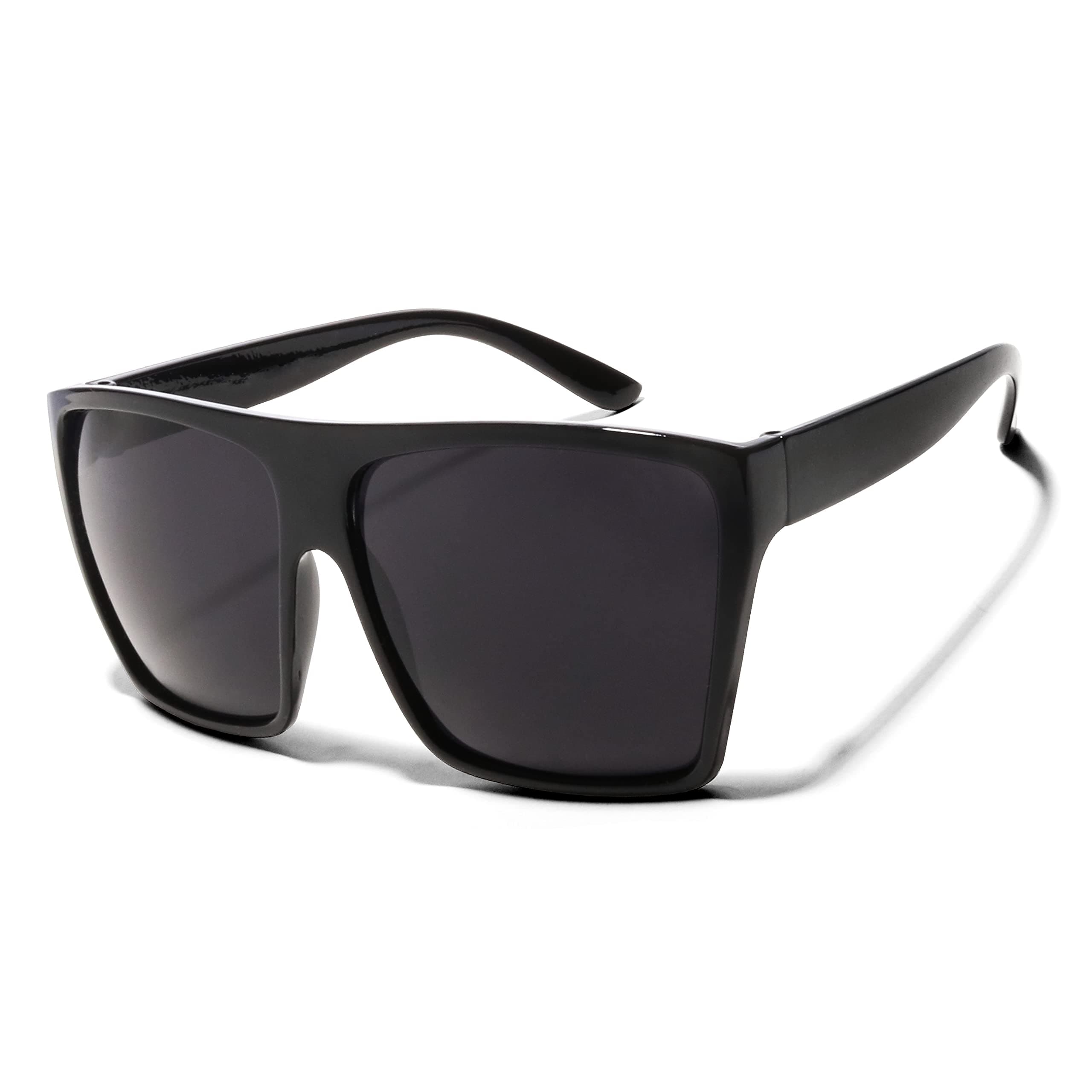 Oversized Flat Top Trendy Square Trapezoid Shape Fashion Mens Womens Sunglasses