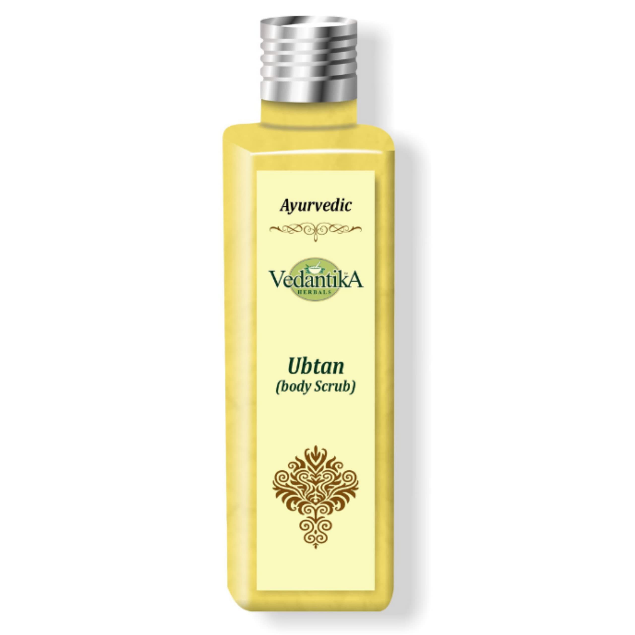 Vedantika Herbals Natural Ubtan Body Scrub for all skin type for Tan removal and Glowing skin.Authentic Ayurveda free from Artificial color,Aroma and Preservatives 100gm