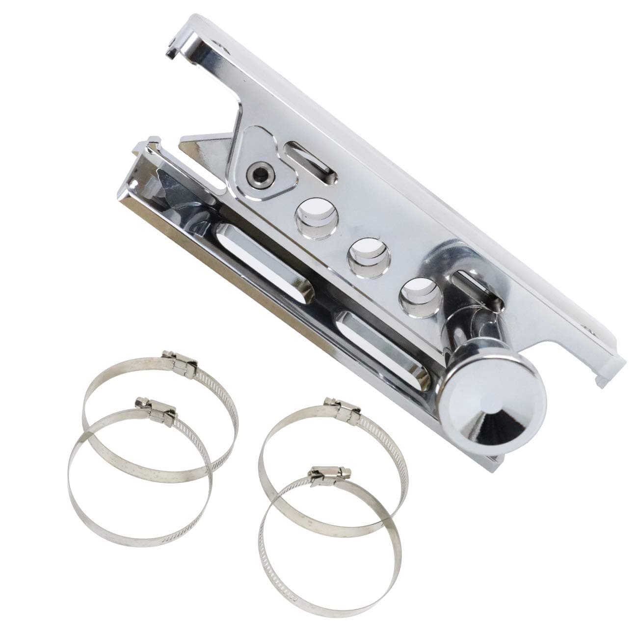 AUFER Chrome Universal Adjustable Roll Bar Bottle/Fire Extinguisher Holder Mount & Brackets, Adjustable, Aluminum