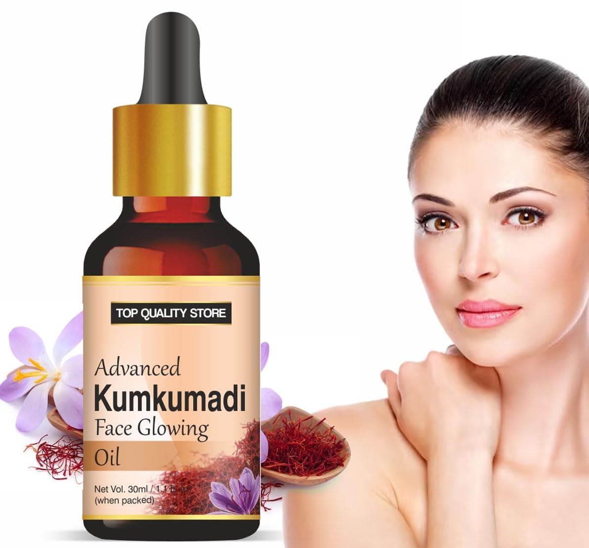 Kumkumadi Glow Face Oil (30 ml) | For Glowing Skin | Helps Reduce Dark Spots & Pigmentation | Kumkumadi Oil