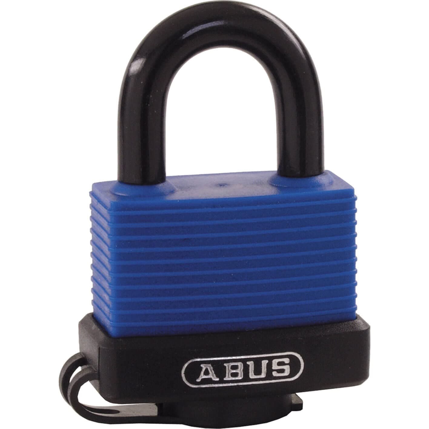 ABUS 70IB50 Marine Grade Aquasafe All Weather Shackle Padlock, Black/Blue