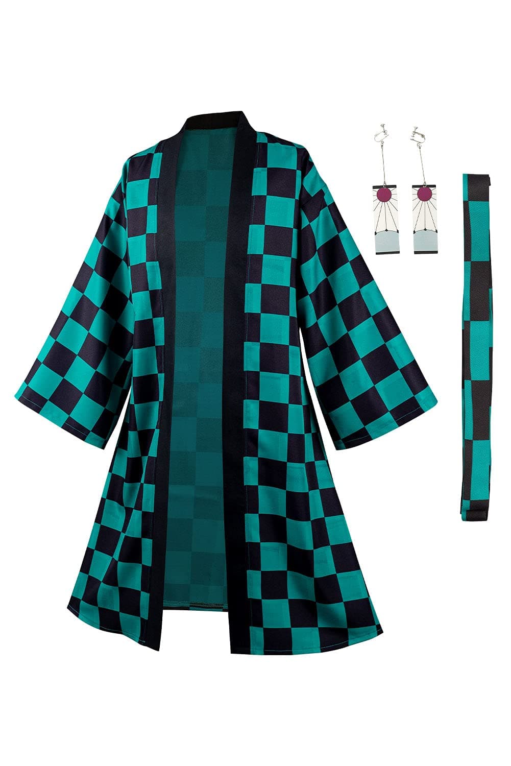 DuwsealCosplay Kimono Long Robe Costume Earrings Set
