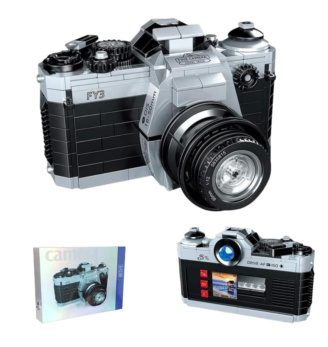Digital Camera Building Blocks Set, 405 PCS MOC Building Model Kit, Creative Digital Block Set, Retro Camera Collectible Brick Model Toy, Construction Toy for Adults Girls