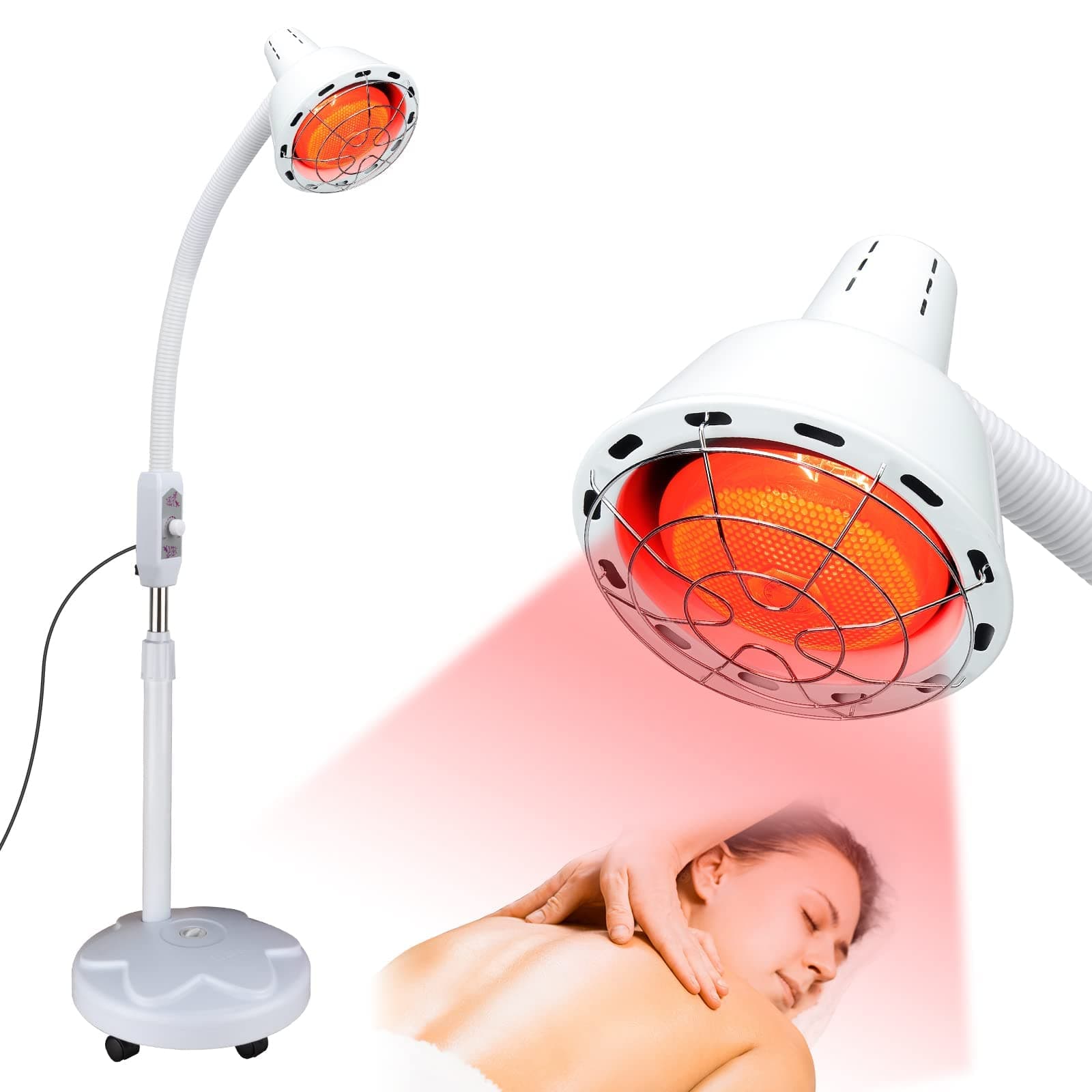 Holsn 275W Near Infrared Heat Lamp, Red Light Therapy for Pain Relief, Touch Control, 1 Count