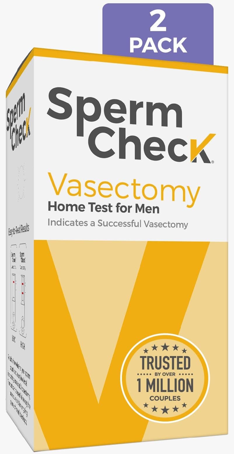 Check Vasectomy Home Test Kit - Check Count Post Vasectomy - 2 Pack - Easy to Read, Private - 98% Accuracy - FSA HSA Eligible - FDA Cleared