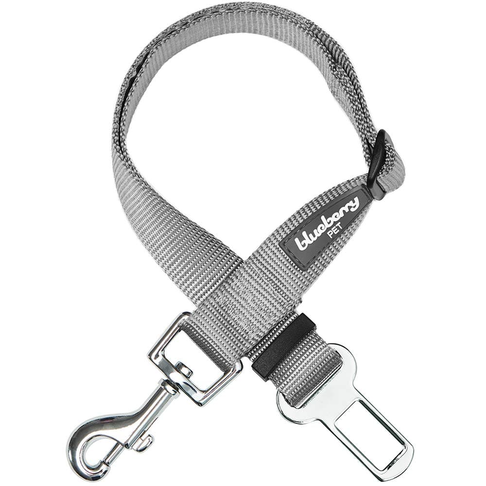 Blueberry Pet Dog Leash Puppy Essentials Seat Belt Tether for Dogs Cats, Gray, Heavy Duty Dog Leashes for Large Dogs - Safety for Pet Parents, Road Trip Enthusiasts, 2"x27.5"