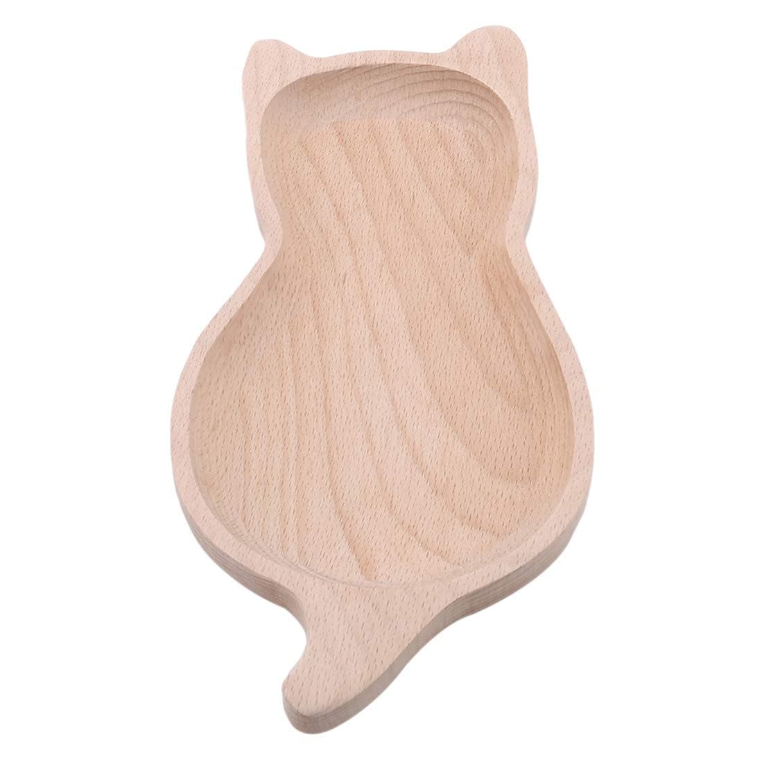 YSINFOD Wooden Fruit Plate Pear Style Wooden Dinner Plate Party Serving Tray Acacia Wood Dish Creative Tableware Wooden Tray Natural Wood Serving Tray Wooden Plate Bread Coffee Tea Dishes Platter,Cat