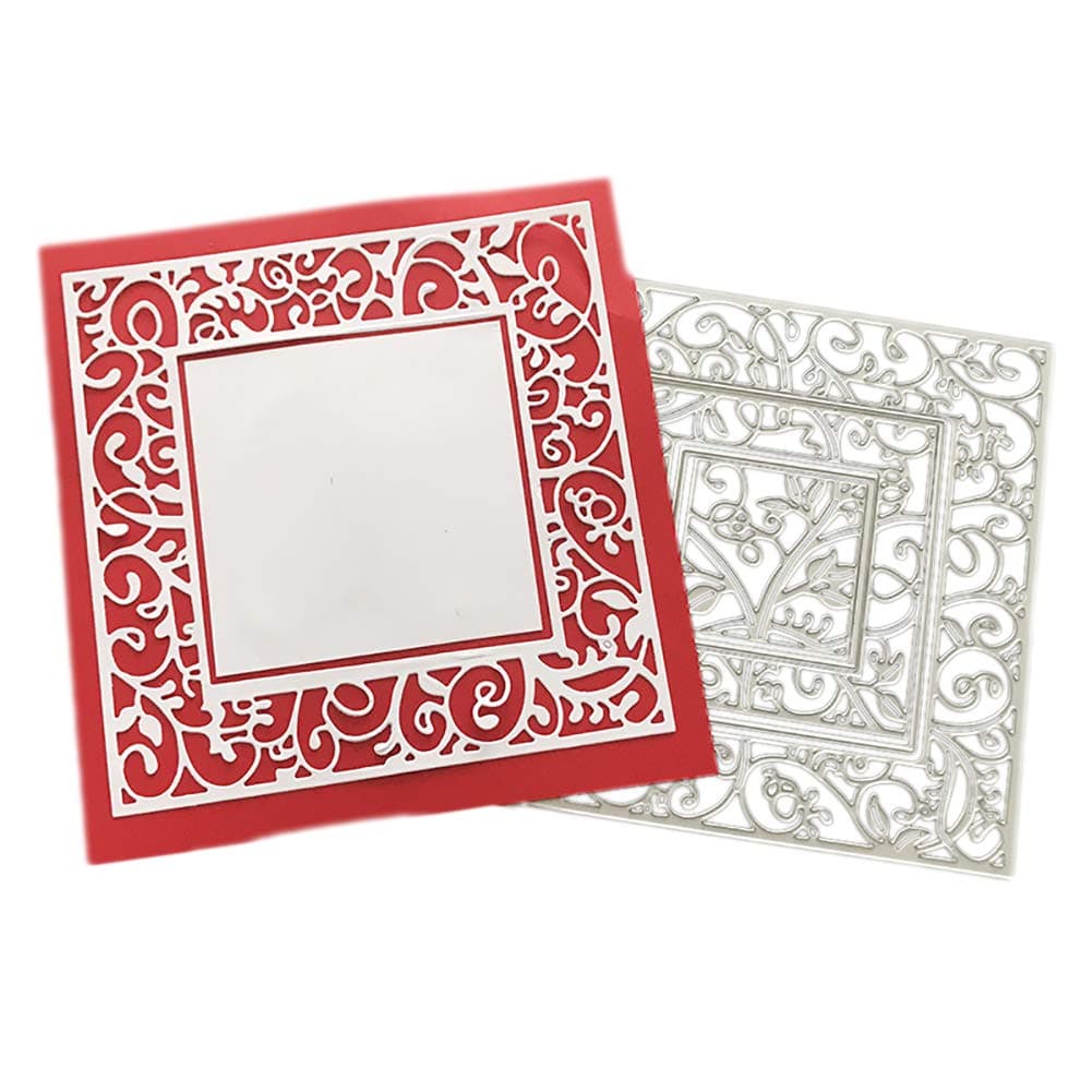 zmigrapddn Cutting Dies,Square Frame Design Embossing Cutting Dies Tool Stencil Template Mold Card Making Scrapbook Album Paper Card Craft,Metal