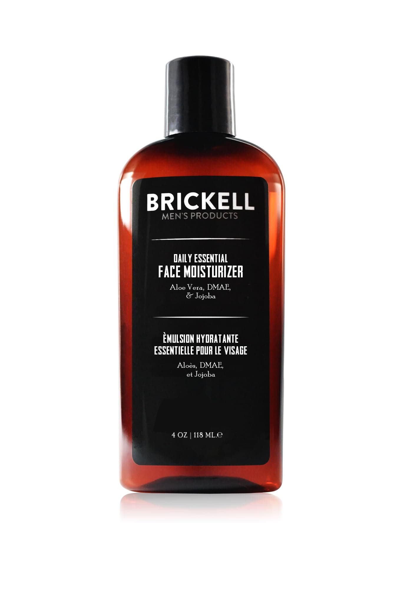 Brickell Men's Daily Essential Face Moisturizer for Men, Natural and Organic Fast-Absorbing Face Lotion with Hyaluronic Acid, Green Tea, and Jojoba, 118 mL, Scented