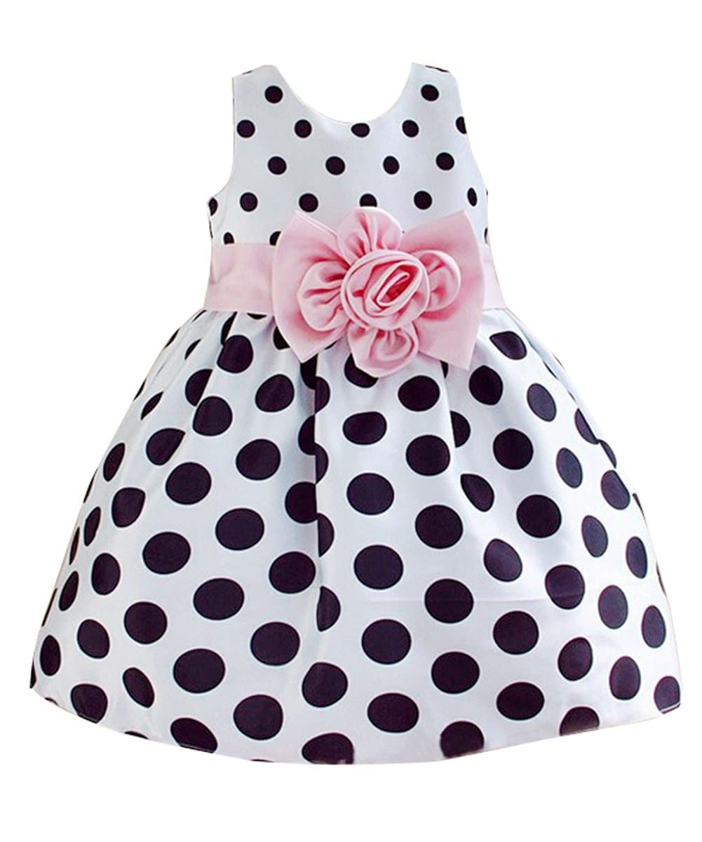 Hotone Baby Girls' Polka Dot Flower Fancy Dress - 4-5 Years - White