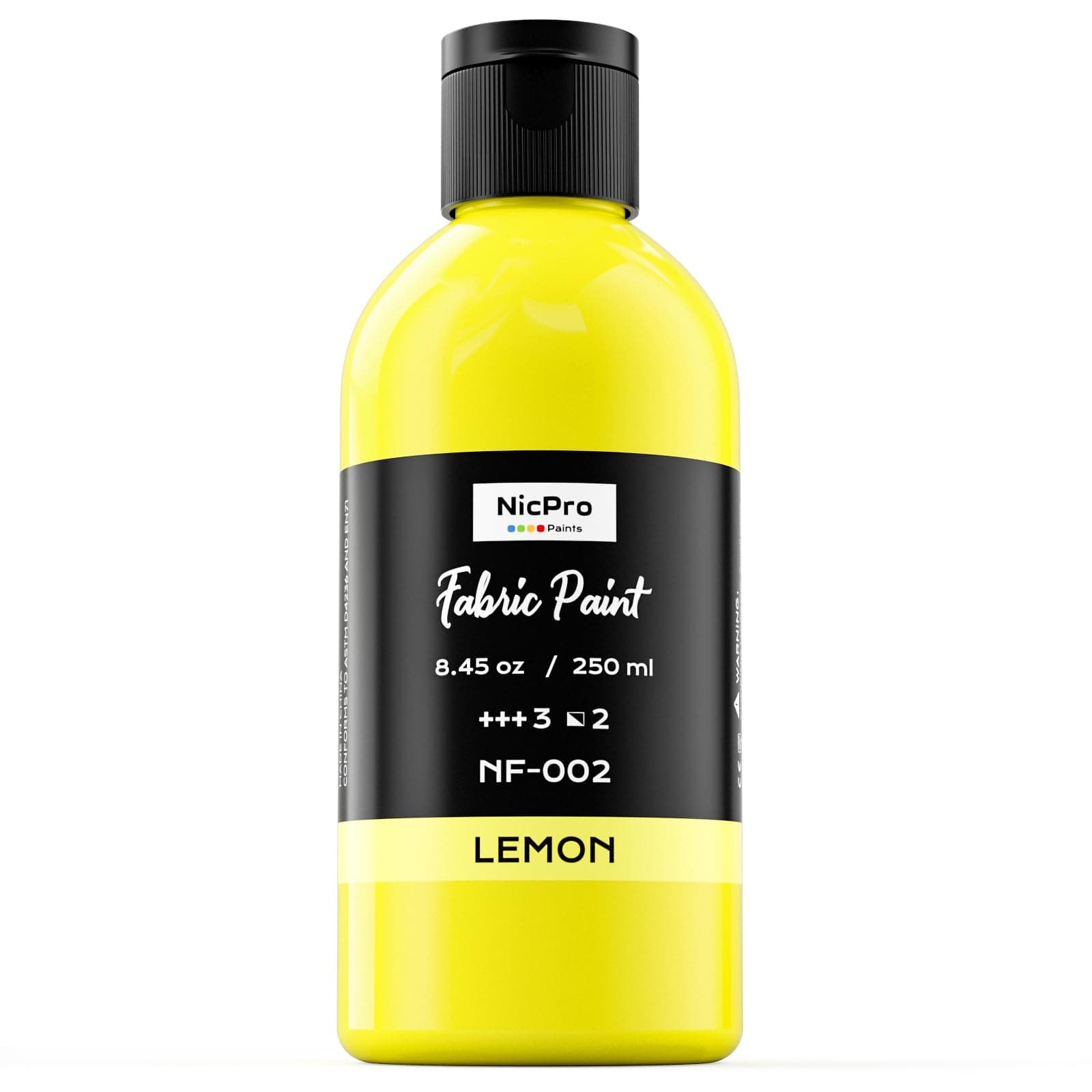 Nicpro Yellow Fabric Paint, 8.45 oz (250 ml) Fabric Paint for Clothes Permanent, Clothing Paint for Valentines Decor, DIY T-shirts Jeans Crafts, Refresh Furniture Upholstery