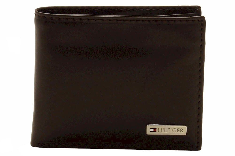 Tommy Hilfiger Leather Men's Multi-Card Passcase Bifold Wallet with Removable Card Case, Brown, One Size