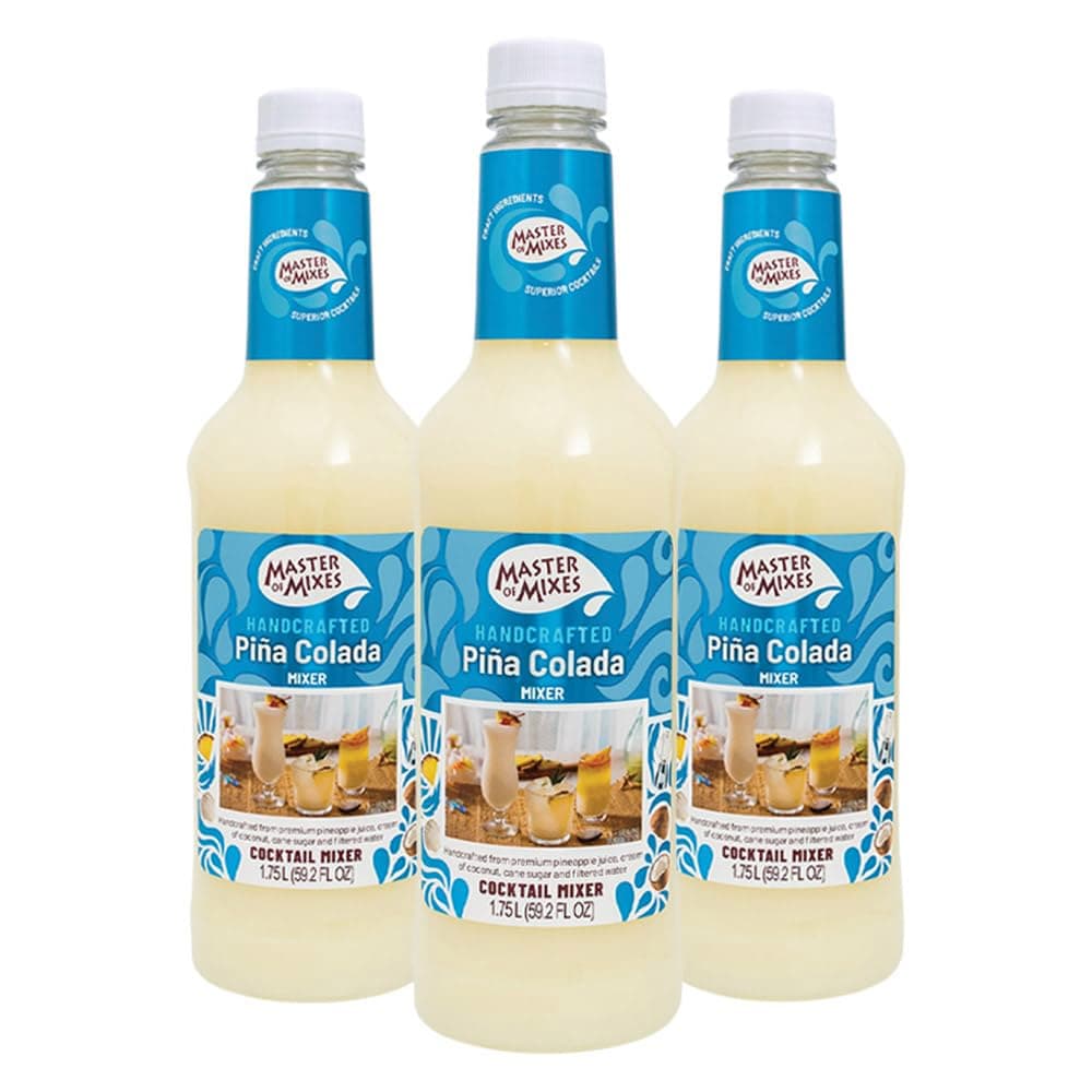 Master of Mixes Pina Colada Drink Mix, Ready To Use, 1 Liter Bottle (33.8 Fl Oz), Pack of 3
