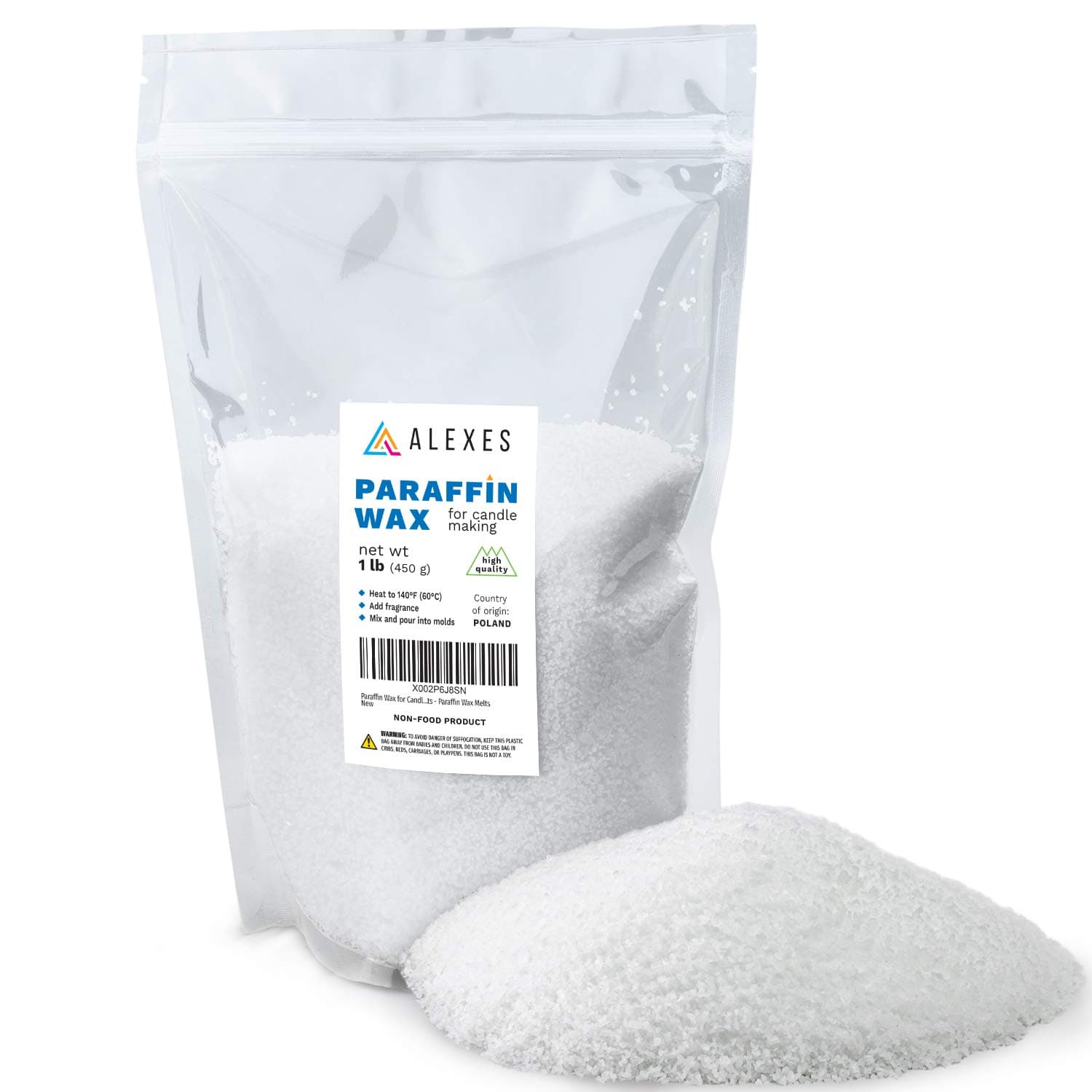 ALEXES Paraffin Wax for Candle Making – 1 lb Granulated Candle Wax - Candle Making Wax for Crafts - Paraffin Candle Wax Melts - Paraffin for Crafts - Paraffin Wax Flakes