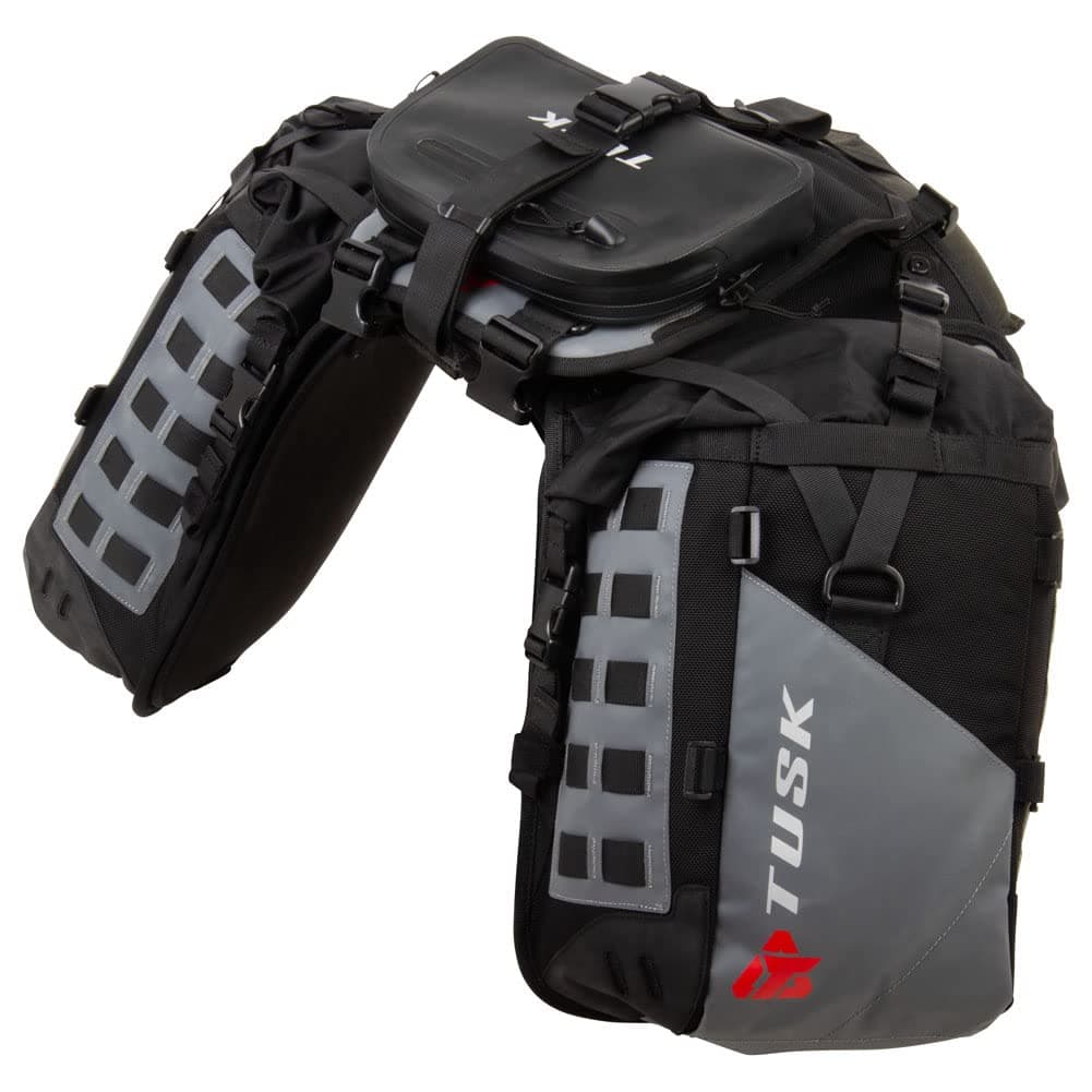 Highland X2 Rackless Luggage System Base System Compatible with KTM/Husky 690-701 Heat Shield Black/Grey