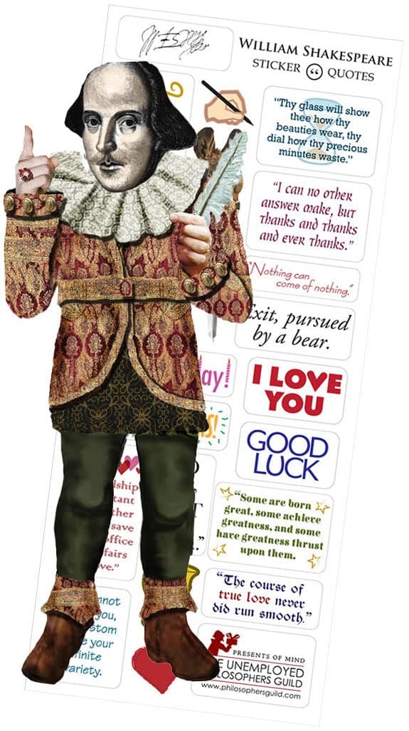 The Unemployed Philosophers Guild William Shakespeare – Quotable Notable – Cards & Stickers Set