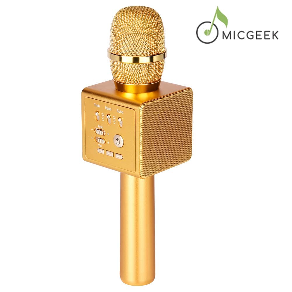 Wireless Karaoke Microphone,Micgeek i6 Mini Handheld Karaoke Player For iOS/android Smartphone/tablet/PC/Laptop,Karaoke MIC Machine for Home KTV/Party/Gift/Toys(Gold)
