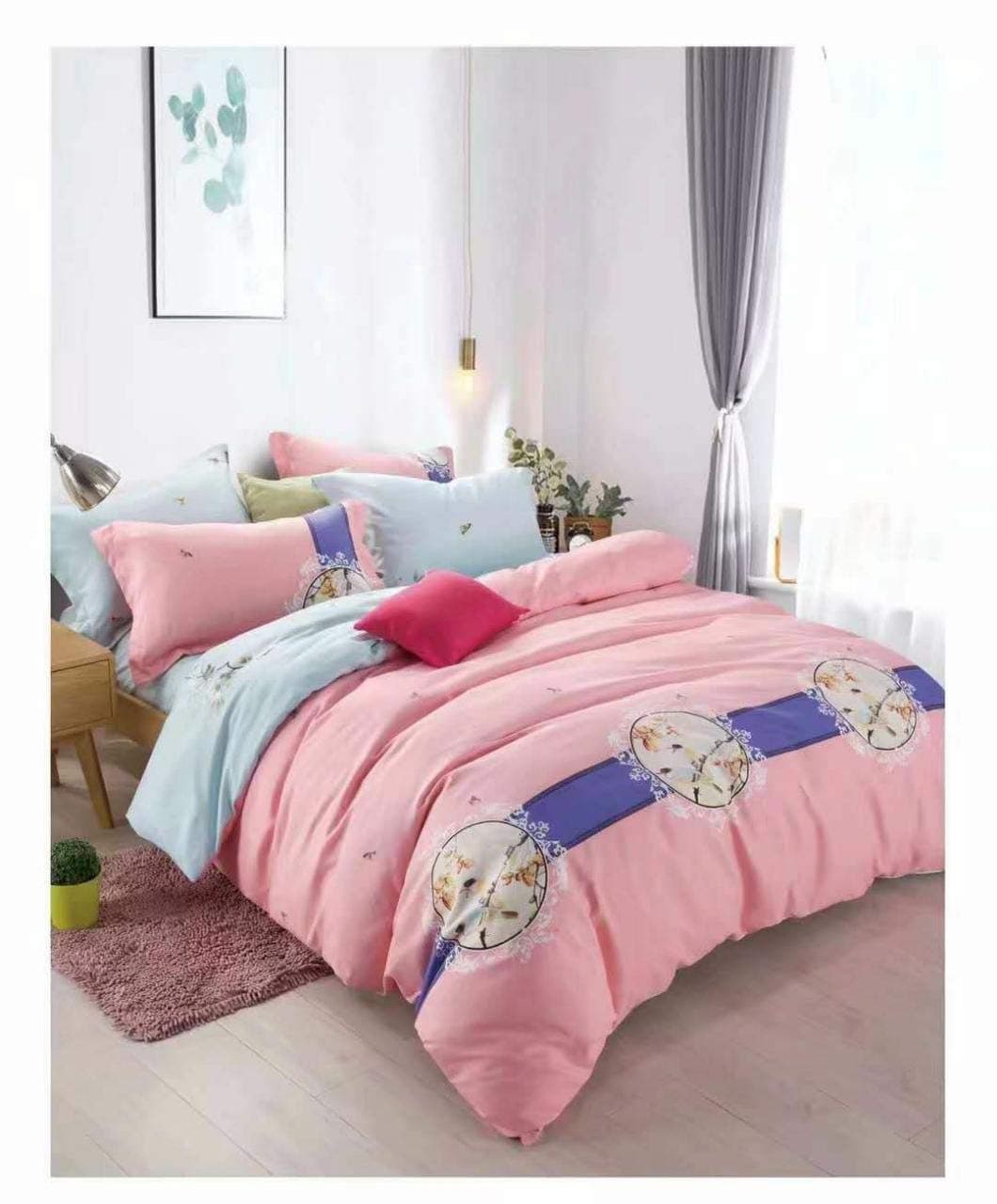 Dream Weaverz 260 Tc Cotton 5d Printed Bedsheet - Pink