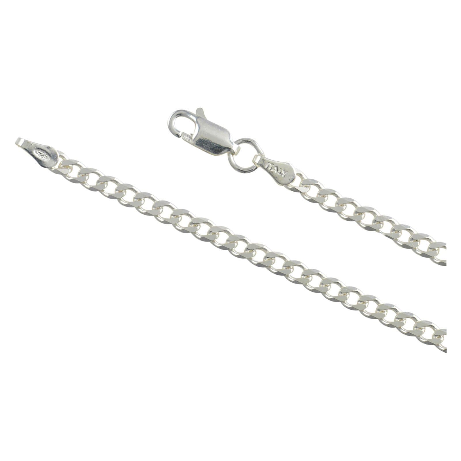 Sterling Silver Curb 3mm 20" Necklace Chain Italian Italy Solid .925 Jewelry