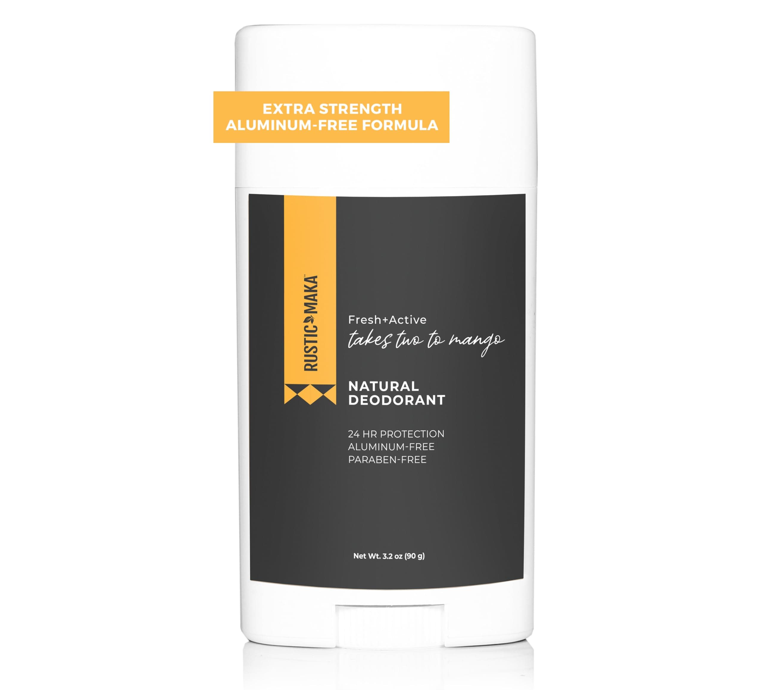 Natural Deodorant, Takes Two To Mango (Mango + Lime), Free of Aluminum, Baking Soda & Parabens, Activated Charcoal + Magnesium, Continuous Odor Control