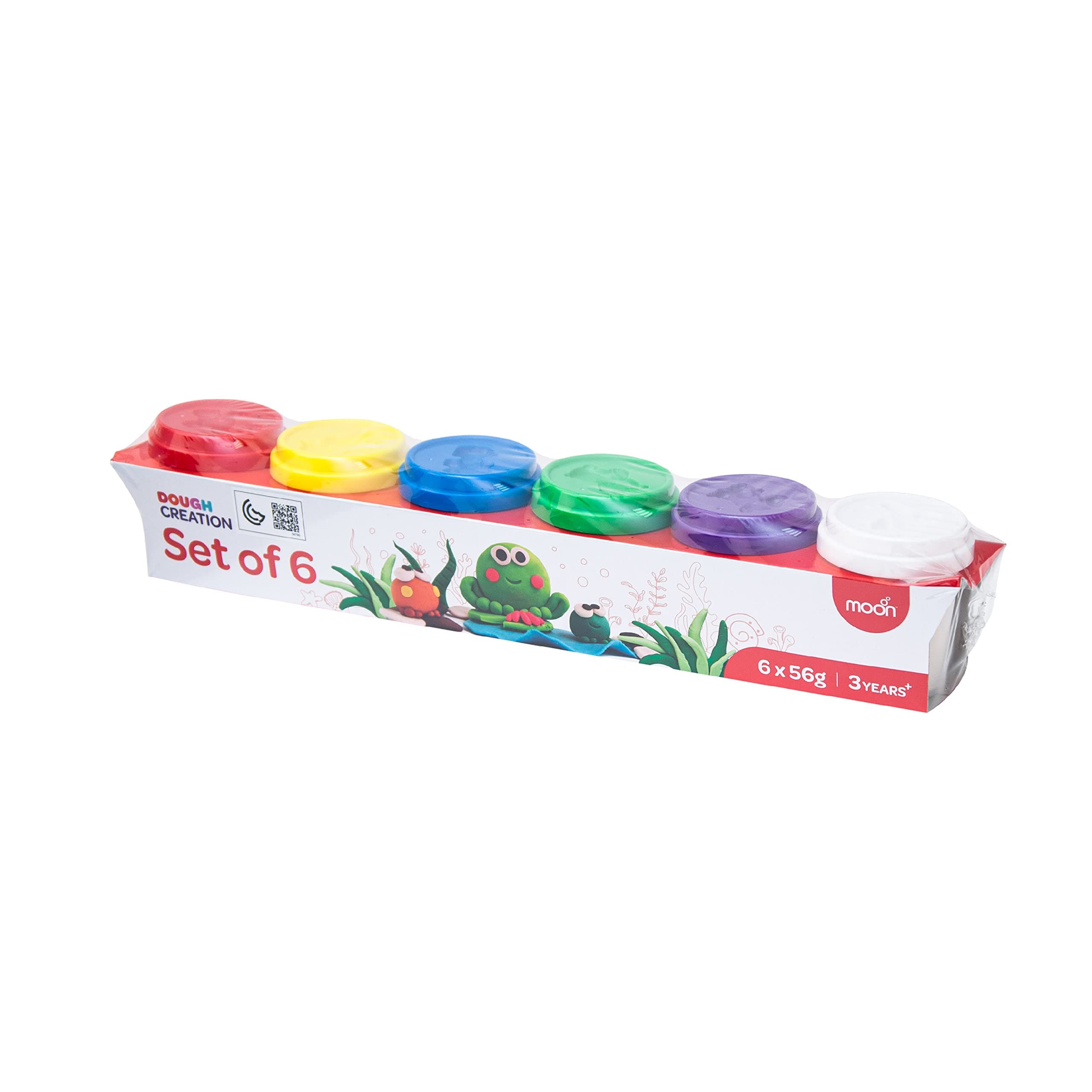 Dough Creations Set of 6 – Assorted Playdough for Kids – NonToxic Modeling Clay Arts and Crafts for 3+ Years – MultiColor DIY Clay Toys for Gifting & Birthday Party – 6 x 56g