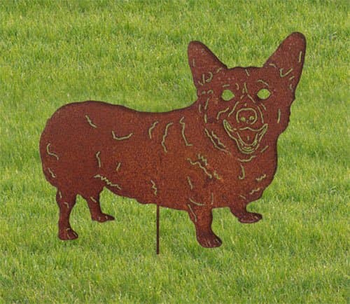 Pembroke Welsh Corgi Garden Stake/Yard Art/Lawn Ornament/Metal/Cut Out/Spike/Shadow/Silhouette/Pet Memorial