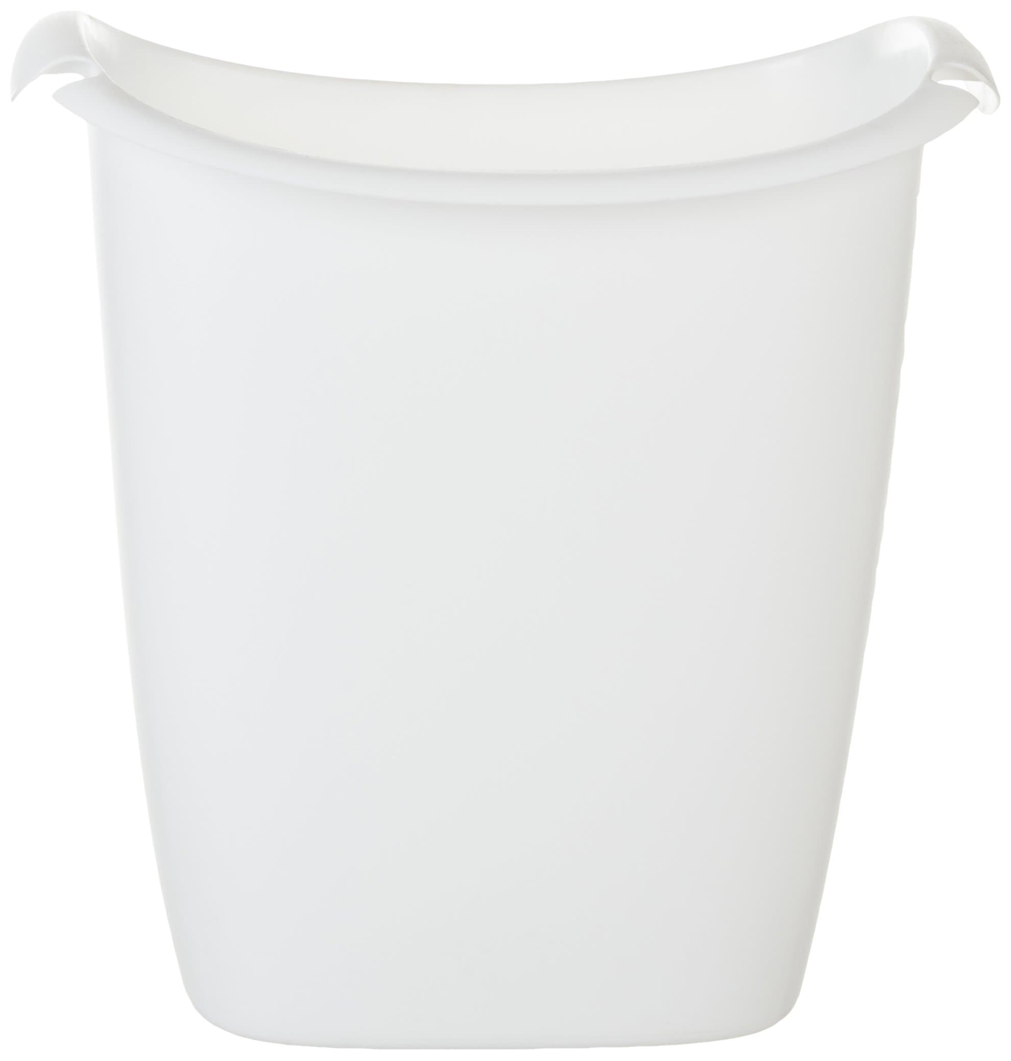 Rubbermaid Small Trash Can, Plastic, 3.5-Gallon/14-Court, White Wastebasket for Kitchen/Office/Bedroom/Bathroom