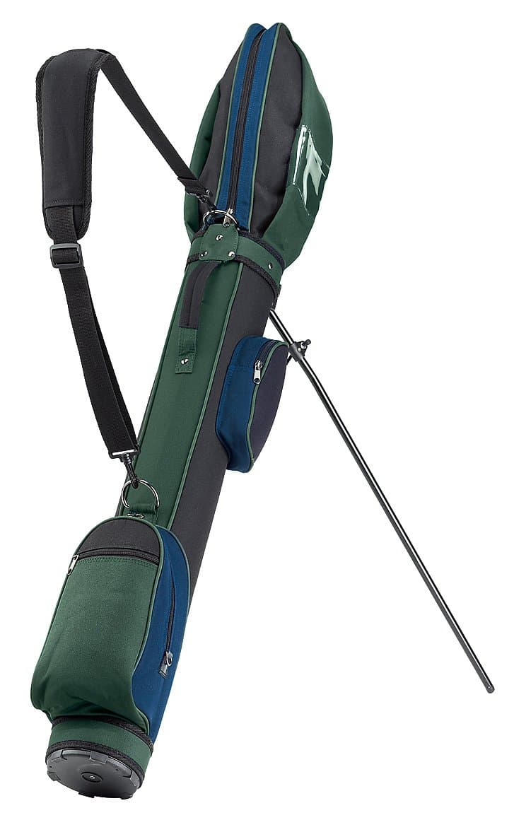 Tri-Color "Royal Blue / Opal Green / Black" exclusive stand and carry bag with automatic folding feet, carrying strap and padded headboard