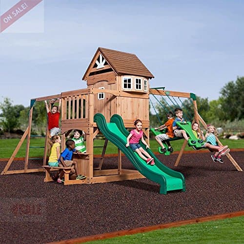 Skroutz Wooden Swing Sets Cedar Kids Outdoor Playcenter Set Backyard Discovery Safe Children Garden Fun Games