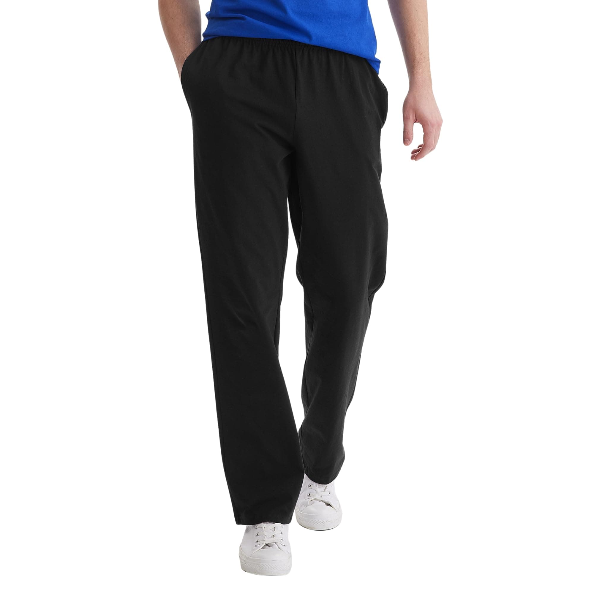 Hanes mens Essentials Men’s Sweatpants, Men’s Cotton Jersey Pants With Pockets, 33” Pants (pack of 1)