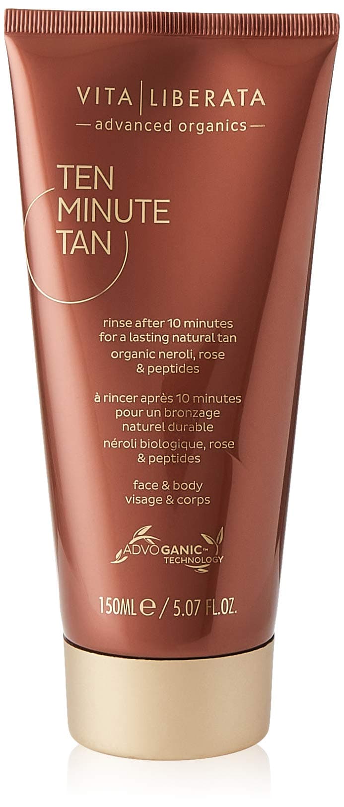 Organic Express Self Tan Lotion - VITA LIBERATA 10 Minute Tan Rapid Organic Tanning Lotion, Natural, Vegan Self Tan 150 ml
