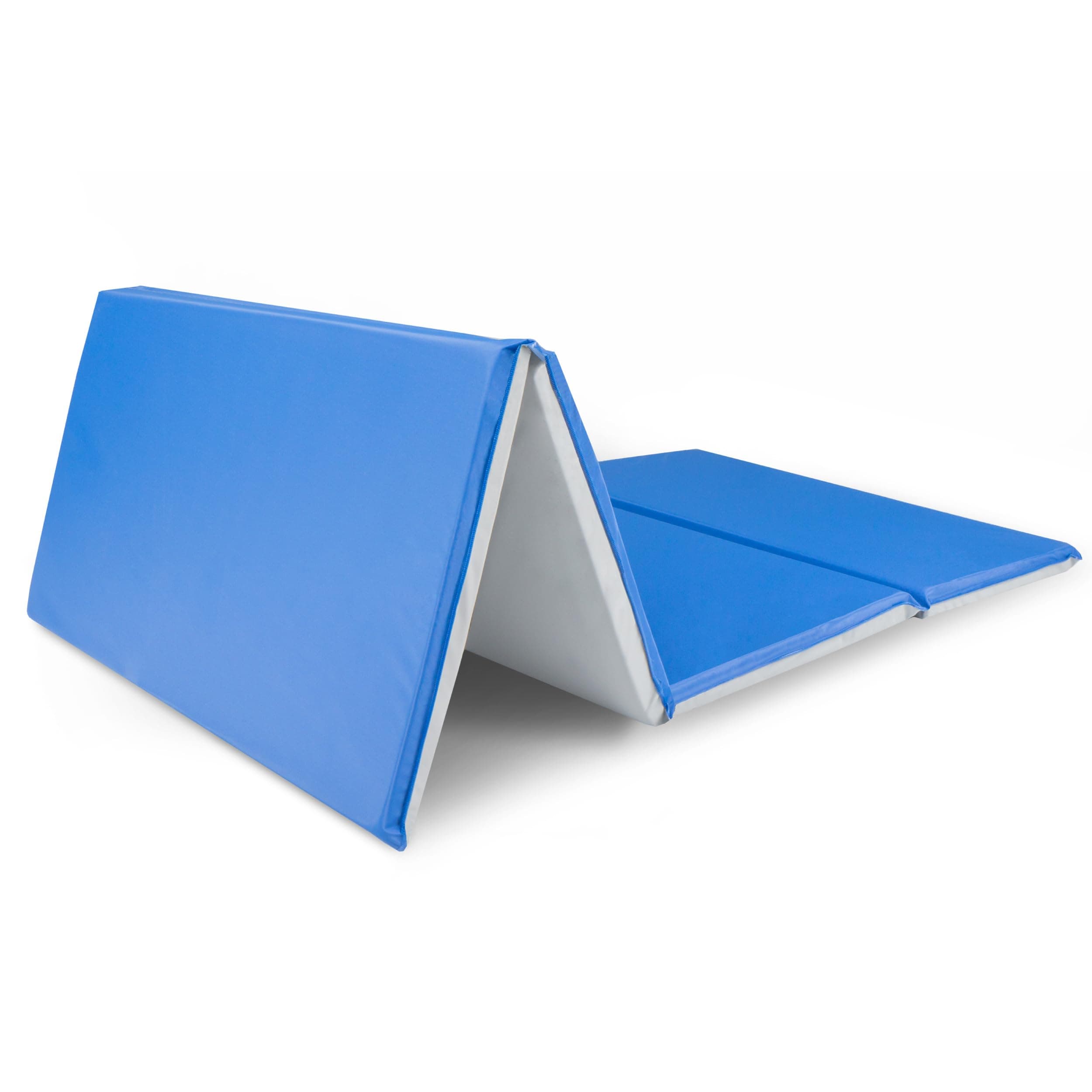 Four-Fold Kids Rest Mat, 1-inch Thick Sleeping Mats for Kids, Foam Foldable Cushion for Child Comfort, 45-in - Blue/Grey