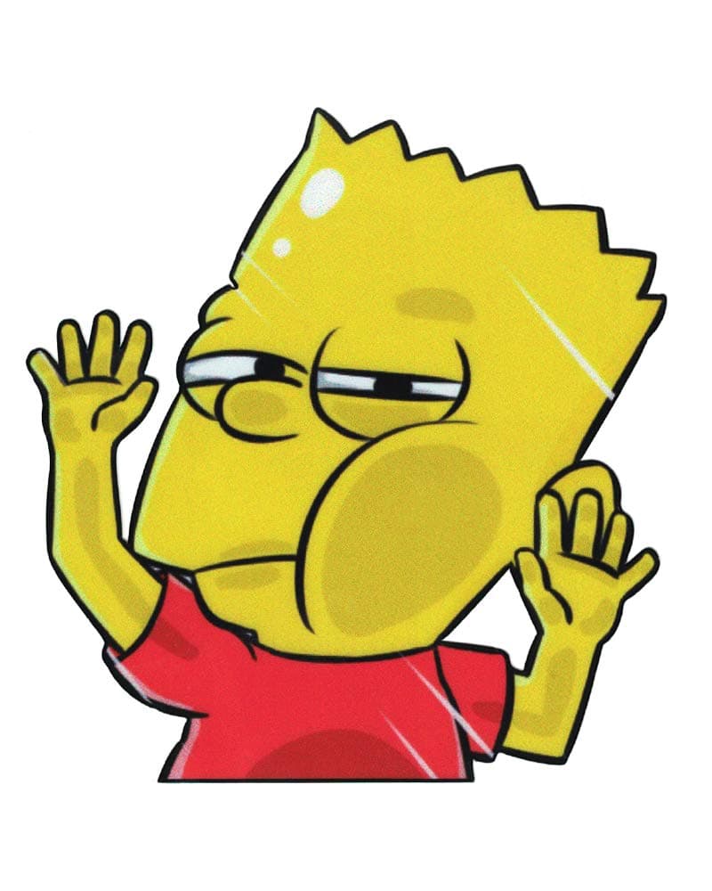 Bart Funny Hitting Glass Vinyl Decal Sticker for Car/Window/Computer (4.4" x 4.7")