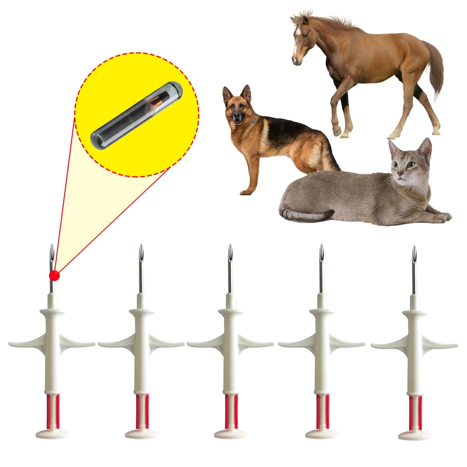 Pet ID Microchips for Pets Dogs Cats 2.12X12 mm Size Universal Standard