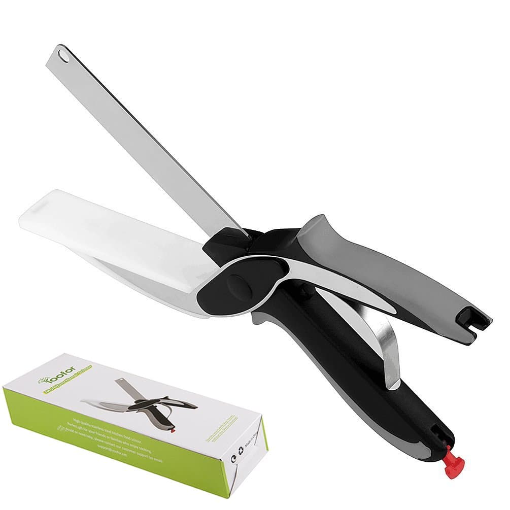 Yoofor Multifunctional Kitchen Food Scissors, Amazing Clever Stainless Steel Chopper Knife, for Salads, Vegetables, Potatoes, and Bread, Easy to Use and Save Time