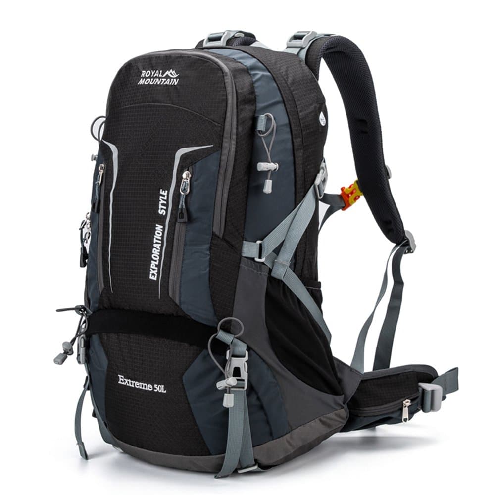 Hiking Backpack Waterproof Outdoor Sport Daypack Internal Frame Backpacks with Rain Cover (50L)