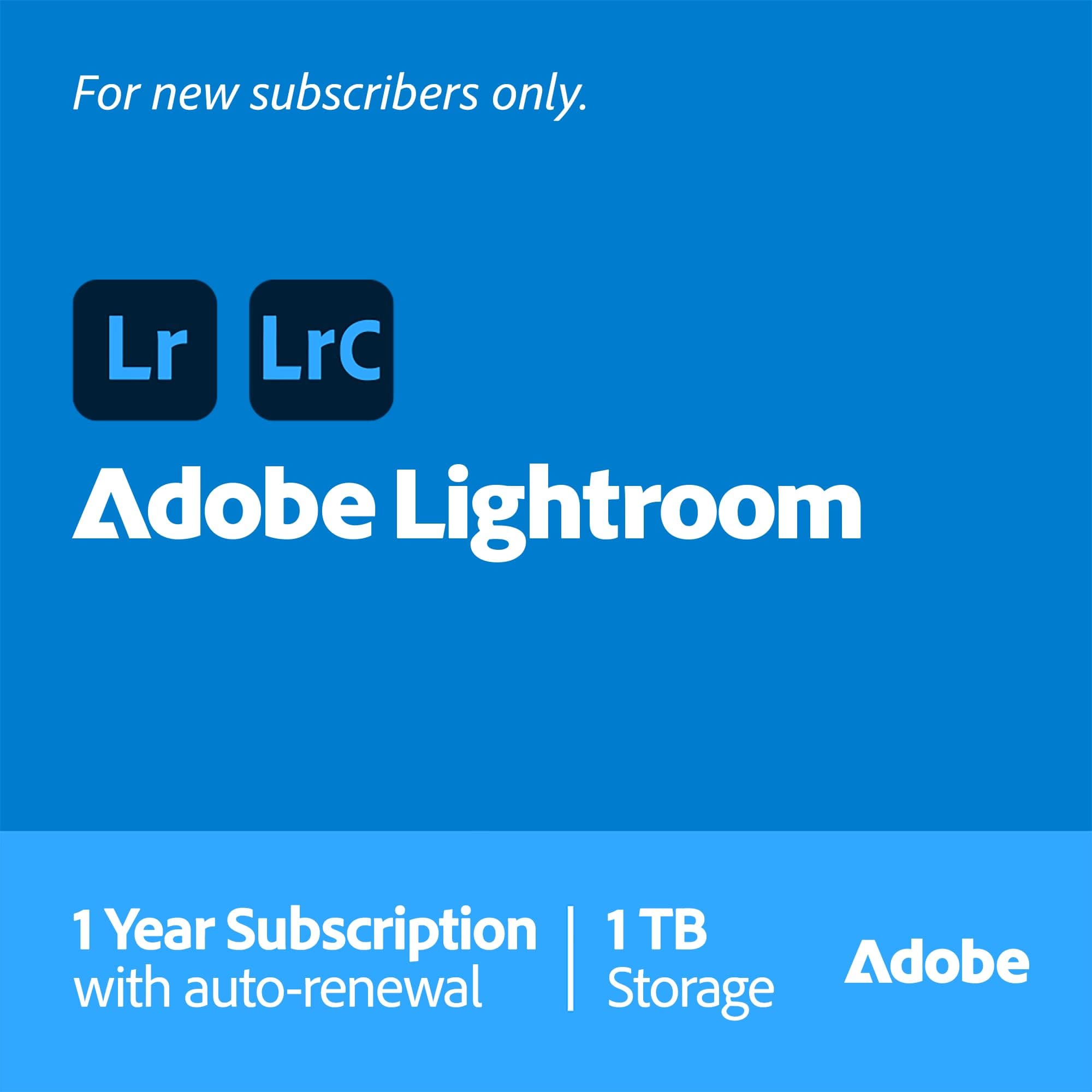 – Adobe Lightroom with Lightroom Classic 1 TB , Photo Editing, Organization and Presets, Generative AI, Annual Subscription with Auto-Renewal, PC/Mac