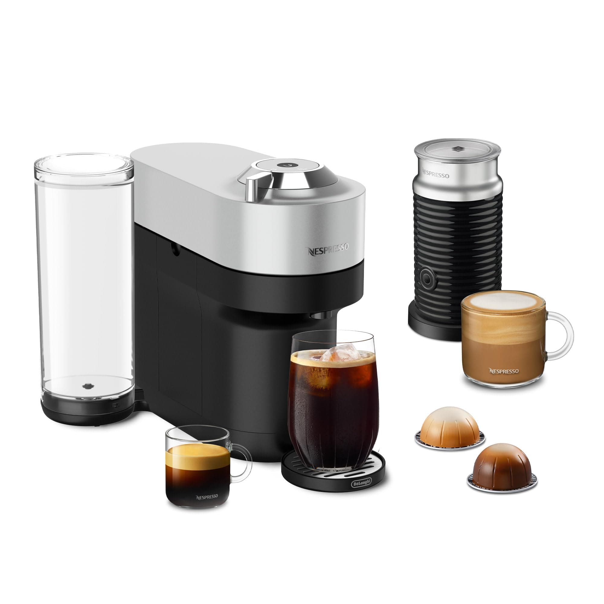 Vertuo Pop+ Deluxe by De'Longhi with Aeroccino, Silver