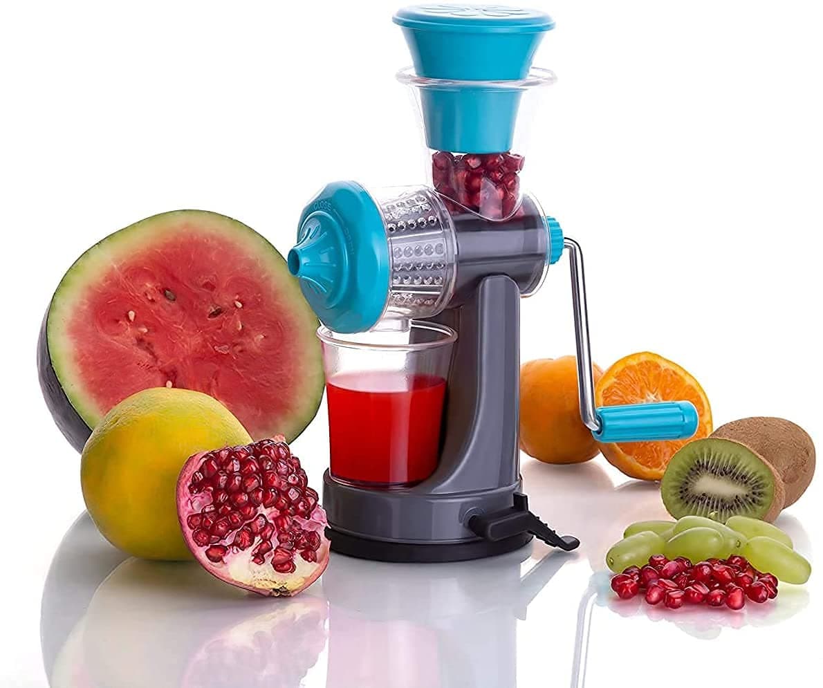 NETWORK Mini Plastic juicer lastic Mini Hand juicer Fruit and Vegetable Manual Vacuum Locking System Travel juicer Making Machine - Multicolor (Mini Juicer Pro)