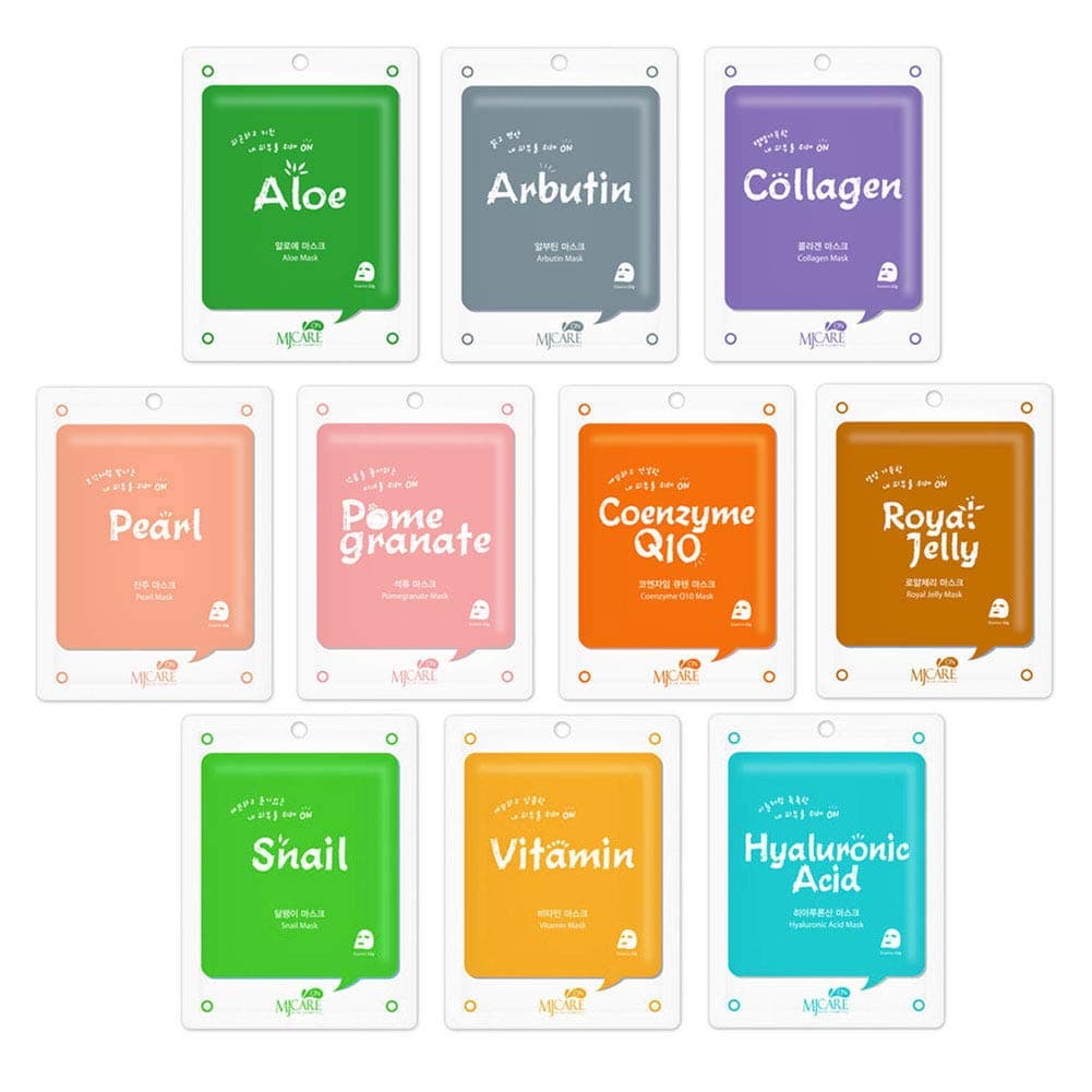 Korea Cosmetic Collagen Essence Full Face Facial Sheet, 20 Combo Pack