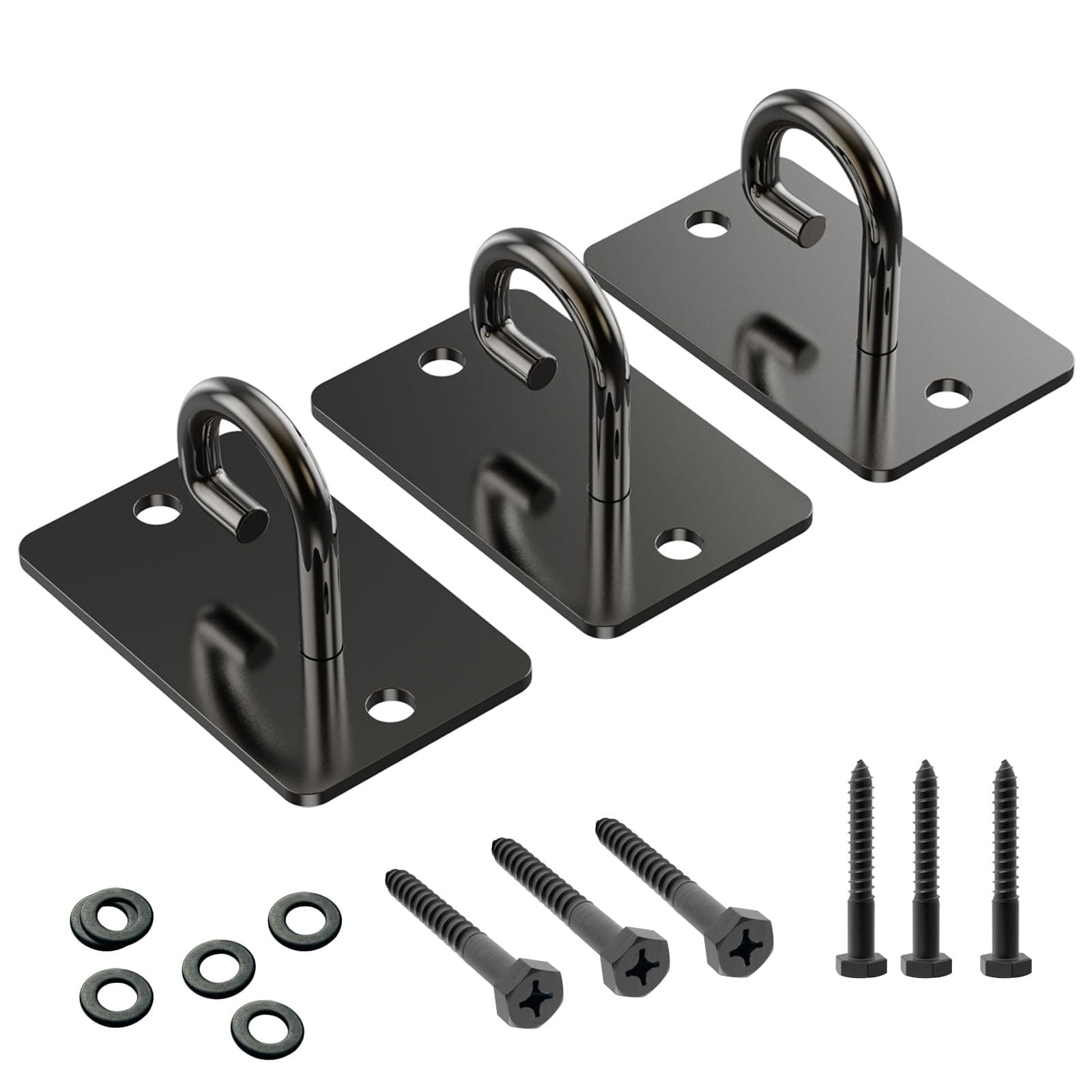 Wall Mount Workout Anchors for Resistance Bands,Body Weight Straps,Strength Training, Yoga, Home Gym, Physical Therapy Exercise and Closed Loop Bands (Gun-Black)