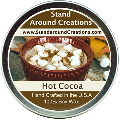 Premium 100% All Natural Soy Wax Aromatherapy Candle - 4oz. Tin- Scent: Hot Cocoa - Warm hot Chocolate with Melted Marshmallow Topping