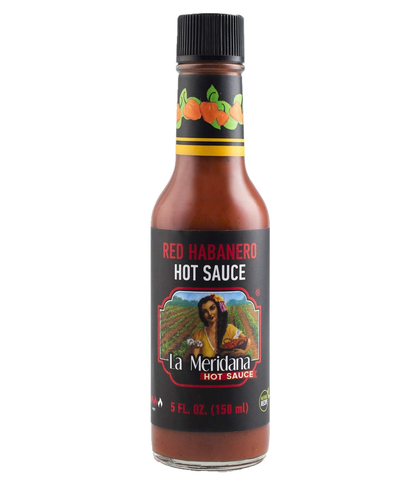 La MeridanaHabanero Hot Sauce - Authentic Mexican Flavor, Imported Red Habanero Pepper Hot Sauce Bottles, Gluten-free, Kosher and Vegan