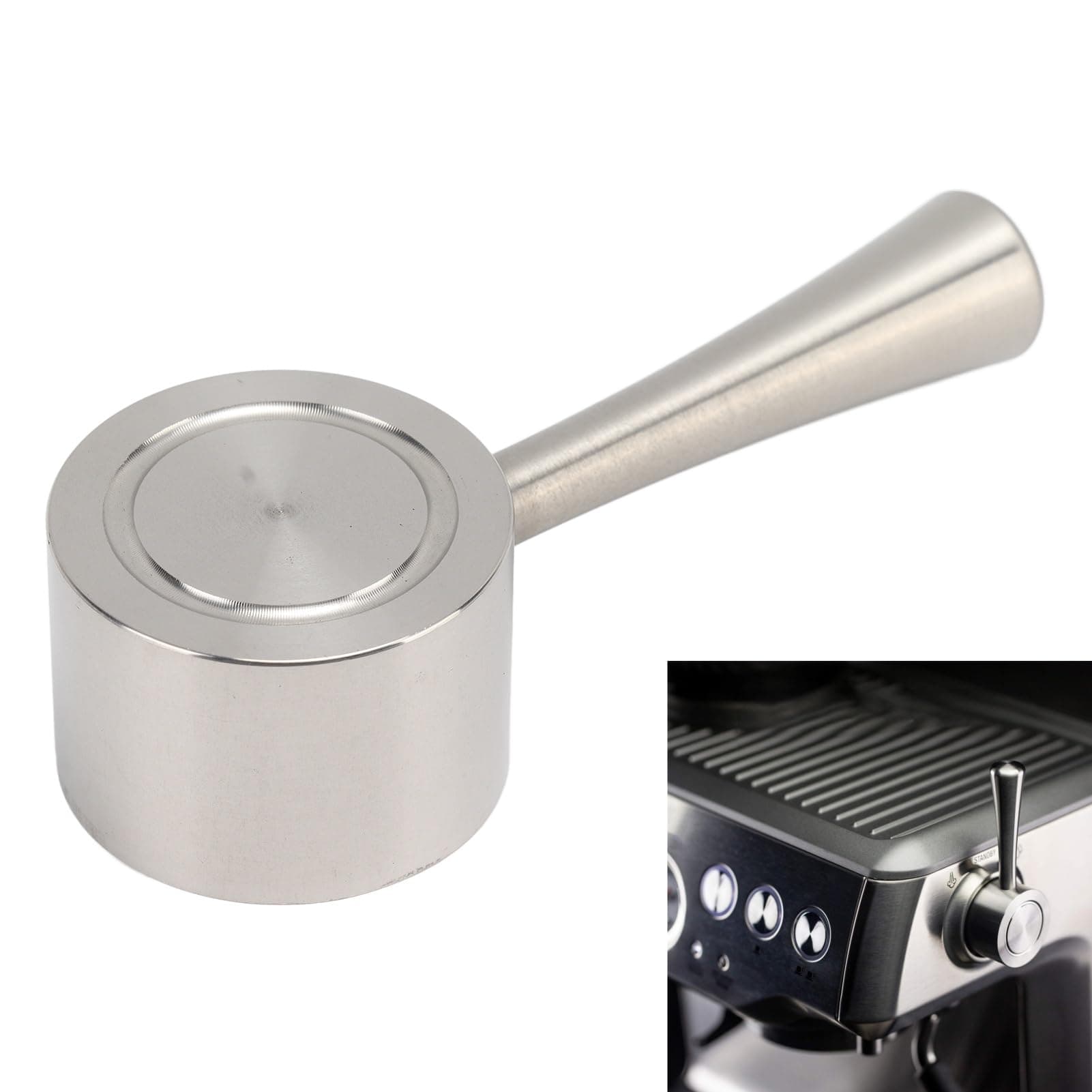 TopyondCoffee Steam Lever Rugged Elegant Replacement Steam Lever for Machines Brushed Silver Fits the Barista Express, Infuser, Barista Pro