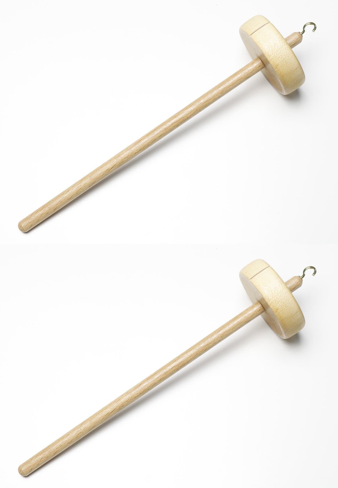 Happy Classy x2 Drop Spindle Top Whorl Yarn Spinning Hand Carved Family Pack