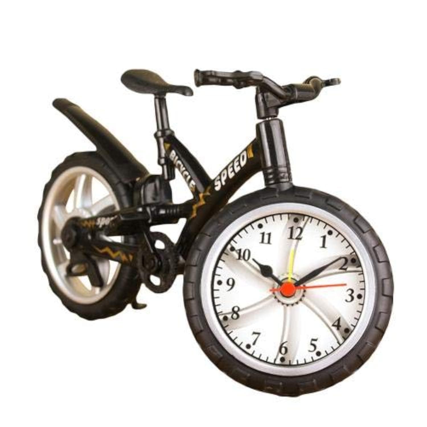 Emerge Plastic Miniature Bicycle Bike Shape Wake Up Time Display Alarm Clock Decor Gift -Black- 14.5 * 25 * 1.5 Cm