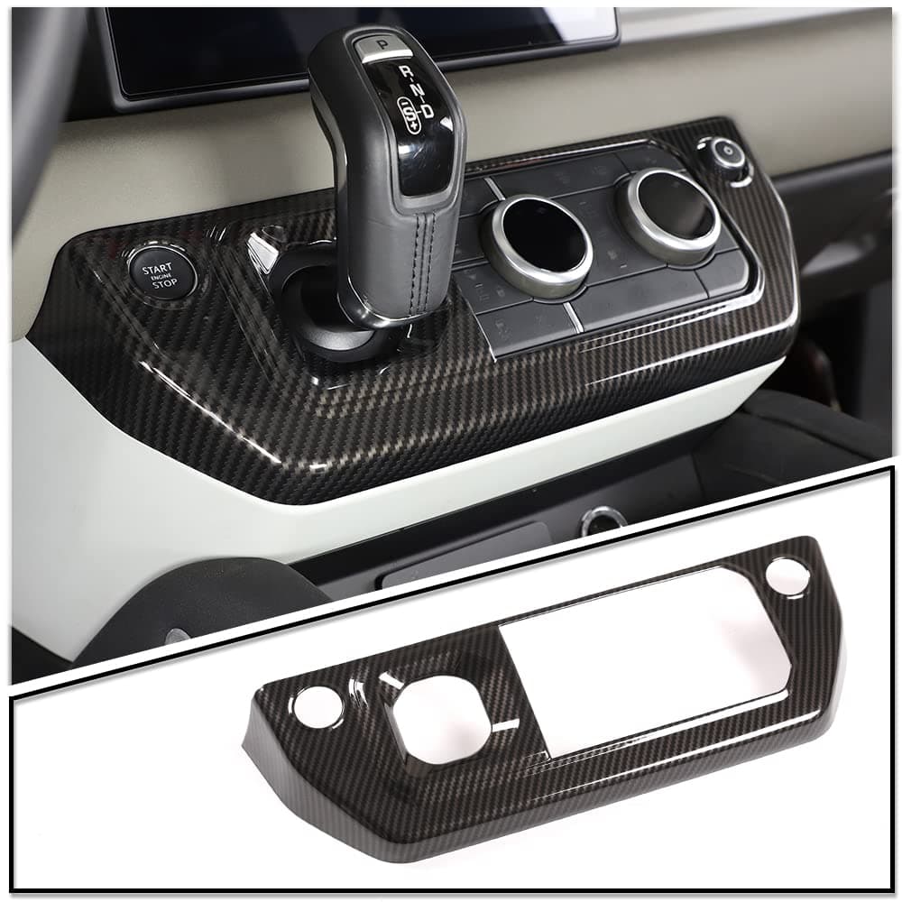 ABS Center Control Air Conditioning Mode Button Frame for Land Rover Defender 110 2020 2021 2022 2023 Car Accessories (Carbon Fiber Overall)