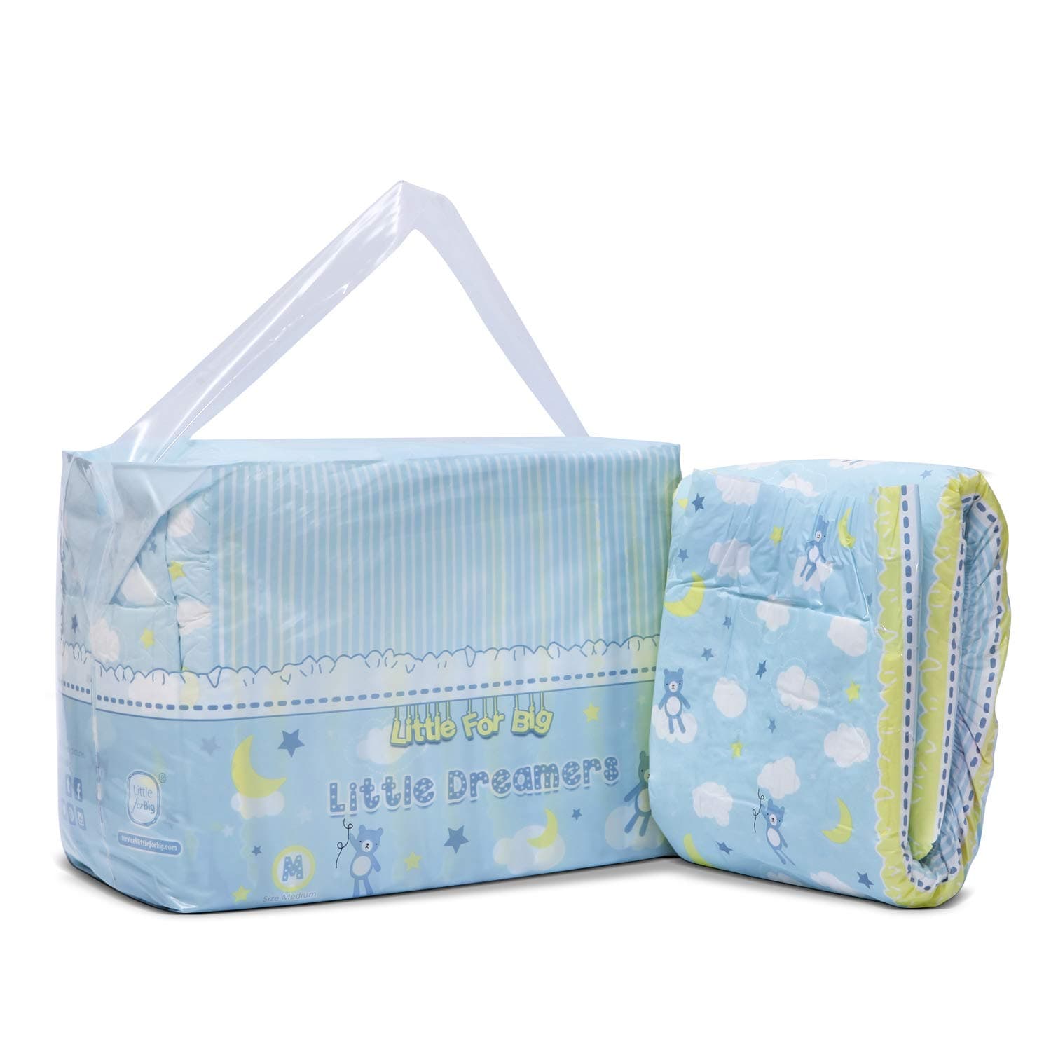 Adult Printed Diaper 10 Pieces - Little Dreamers (Medium 28"-38")